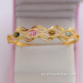 Pulsera de plata esterlina 925 brazalete de joyería de oro 18k